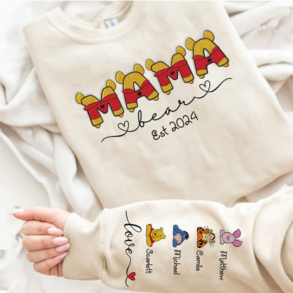 Personalized Mama Bear Winnie The Pooh And Friends Sweatshirt