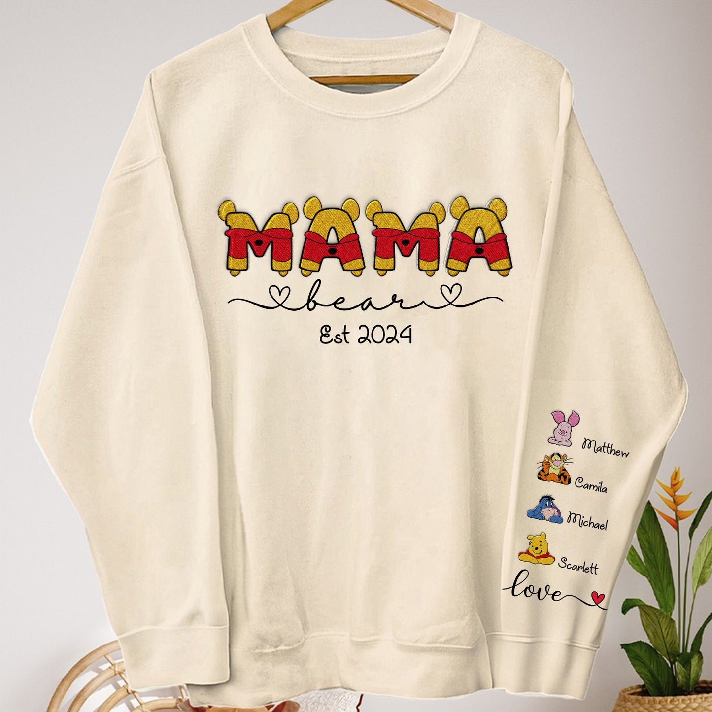 Personalized Mama Bear Winnie The Pooh And Friends Sweatshirt