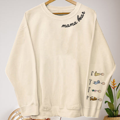 Personalized Mama Bear Winnie The Pooh With Balloons Sweatshirt