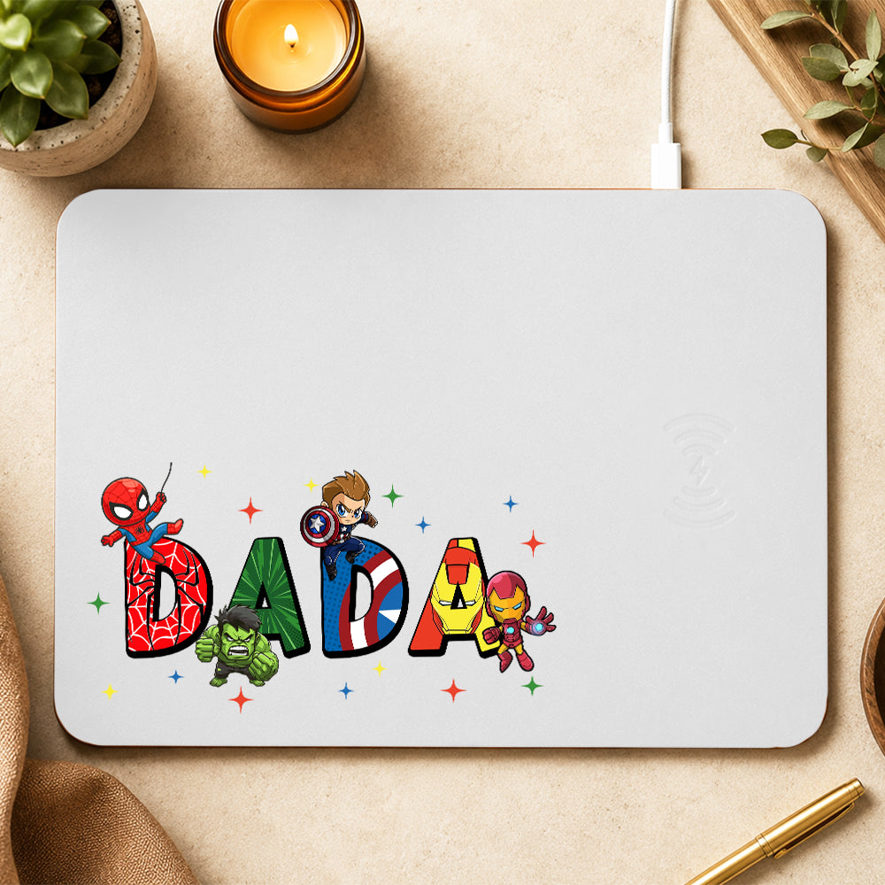 Personalized Mama Dada Cartoon Movie Family Gift Leather Charging Mat