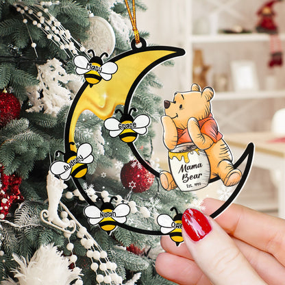 Personalized Mama Honey Bear, Winnie The Pooh Christmas Acrylic Ornament