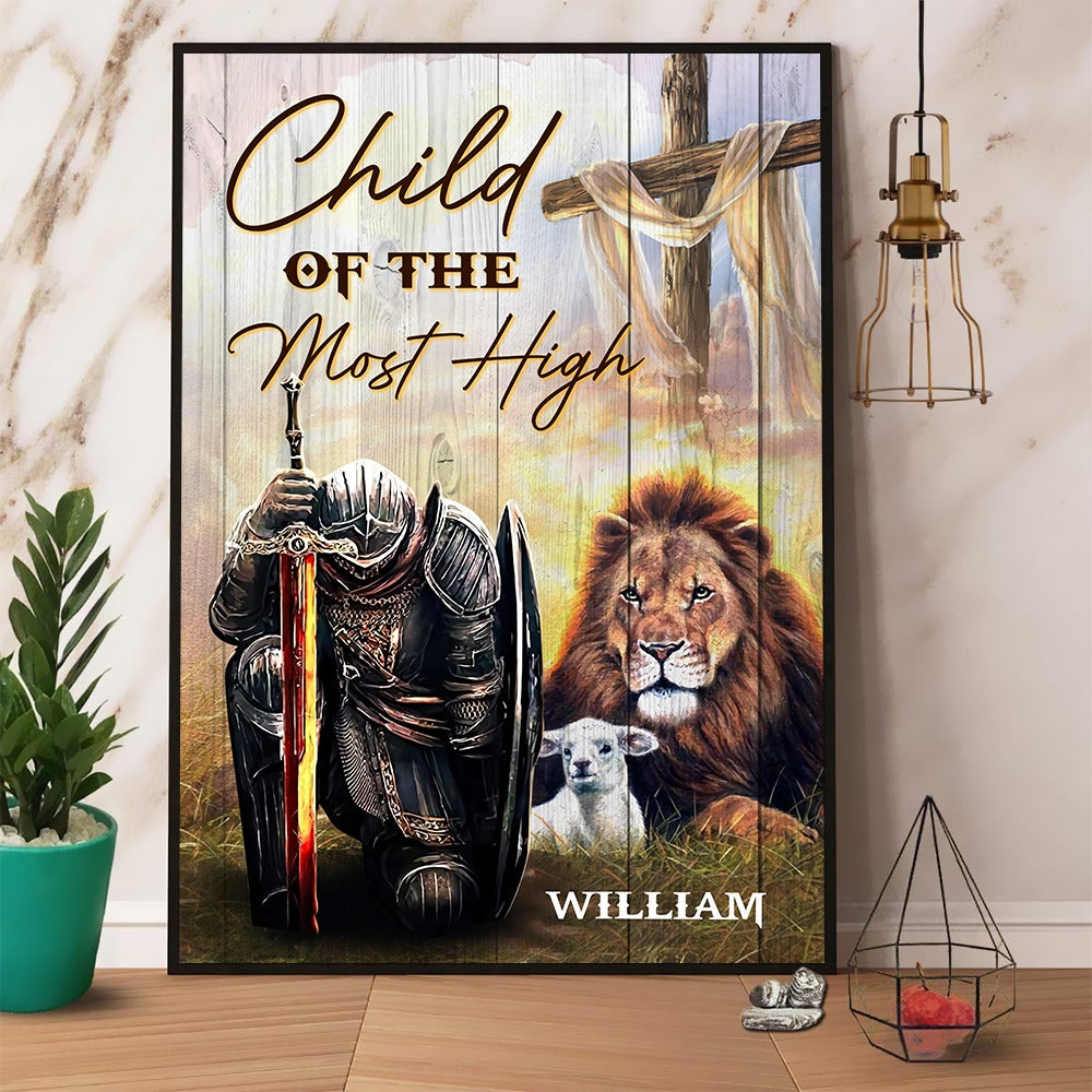 Personalized Man Warrior Children of the Most High God-Galatians 3:26-29 Canvas Prints