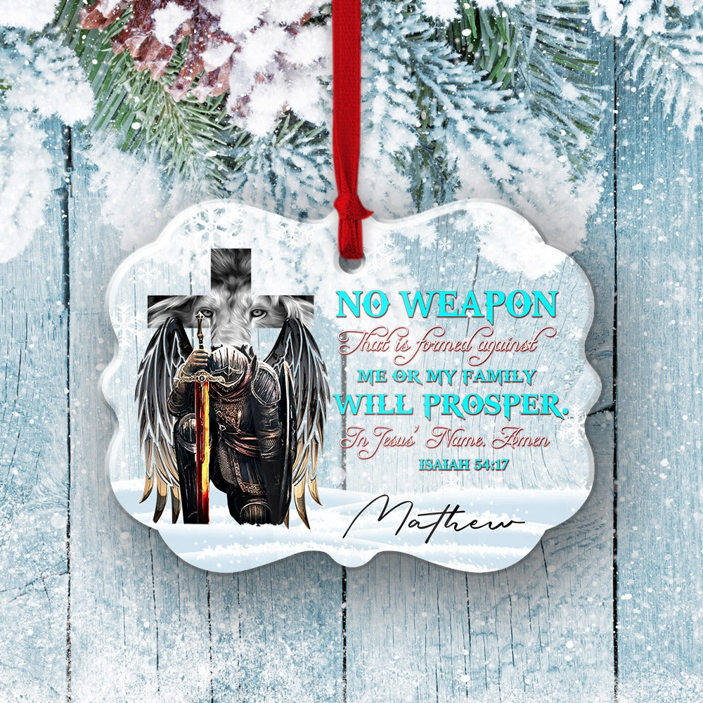 Personalized Man Warrior No Weapon Formed Against Us Shall Prosper-Isaiah 54:17 Acrylic Ornament