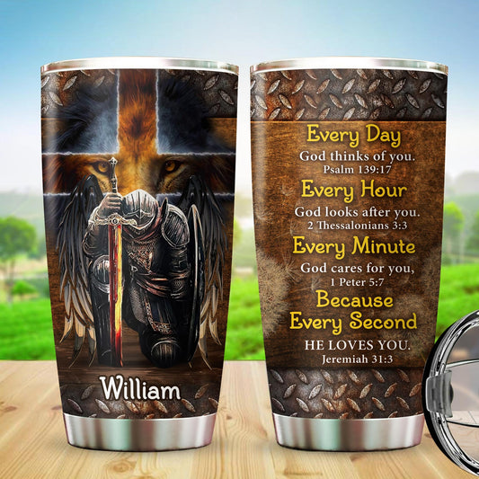 Personalized Man Warrior Of God Everyday God Thinks Of You Every Hour God Looks After You Tumbler