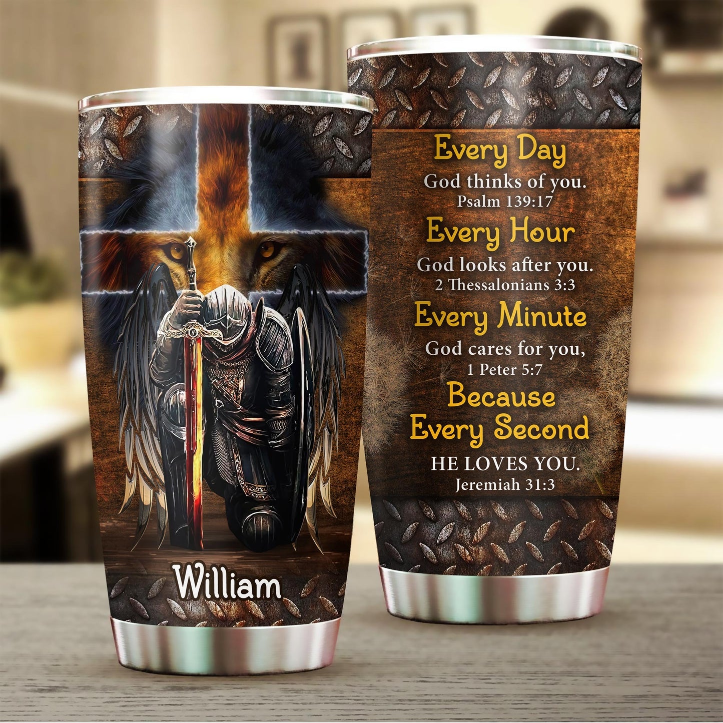 Personalized Man Warrior Of God Everyday God Thinks Of You Every Hour God Looks After You Tumbler