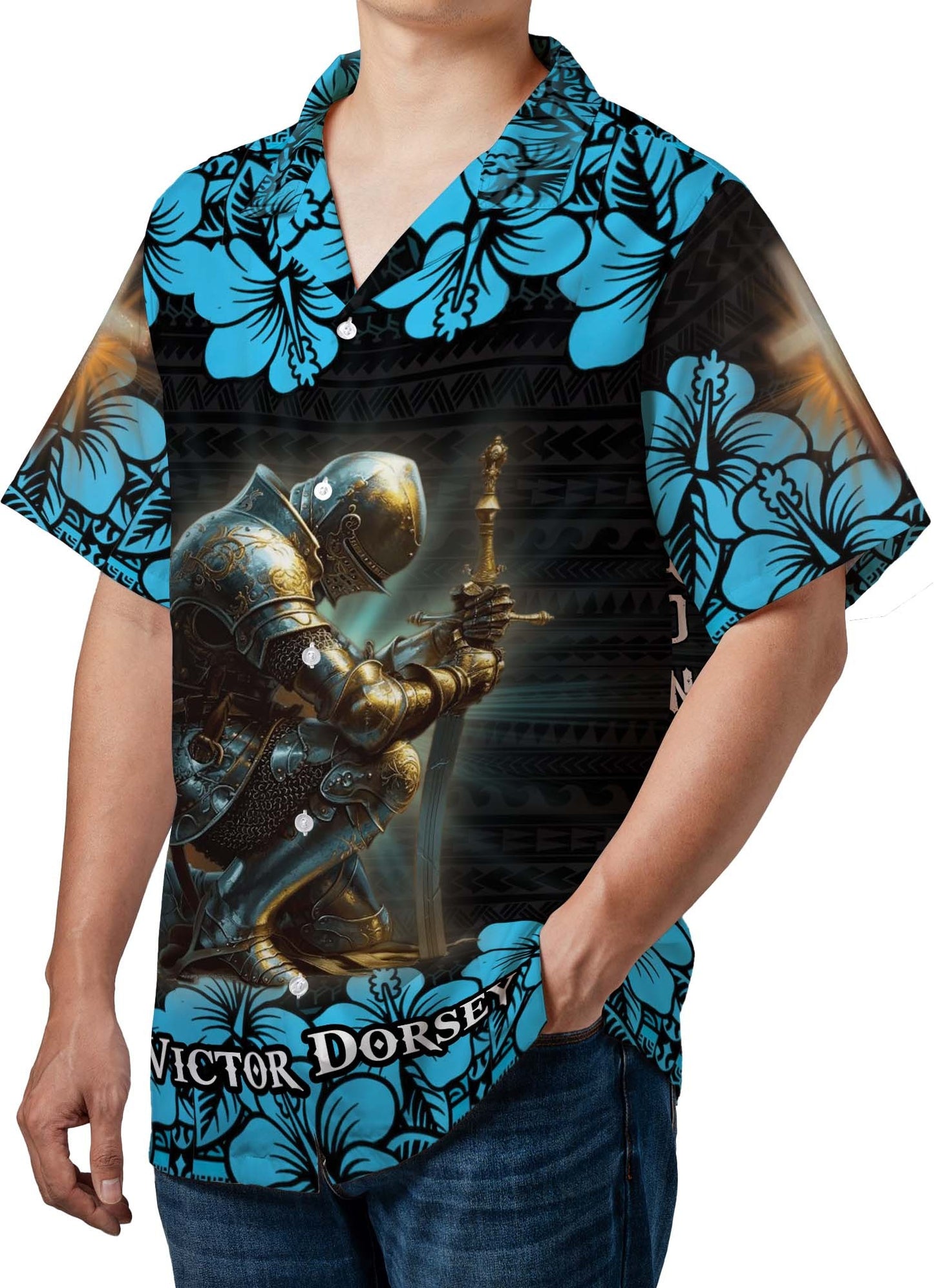 Personalized Man Warrior Of God The Devil Saw Me With My Head Down Hawaiian Shirt