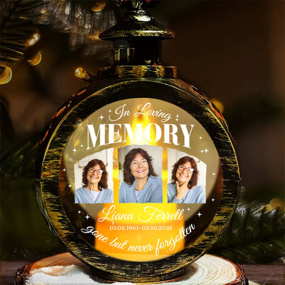 Personalized Memorial Photo In Loving Memory Gone But Never Forgotten Candlelight Lantern Ornament