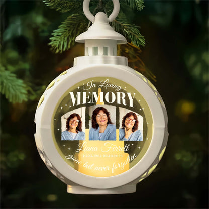 Personalized Memorial Photo In Loving Memory Gone But Never Forgotten Candlelight Lantern Ornament