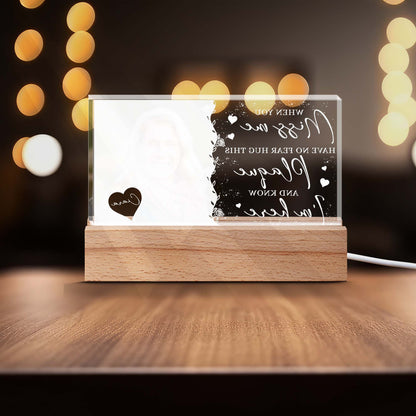 Personalized Memorial Photo Miss Me Have No Fear Hug This Plaque Acrylic Plaque Led Light Night