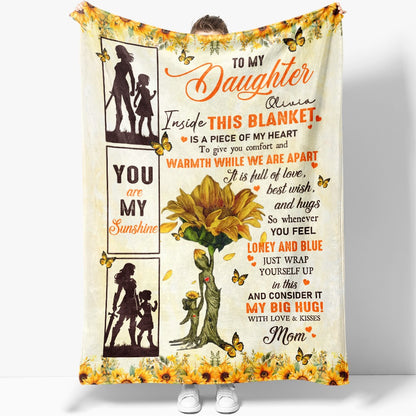 Personalized Mom-Daughter Warrior, Tree Mom And Daughter To My Daughter You Are My Sunshine Blanket