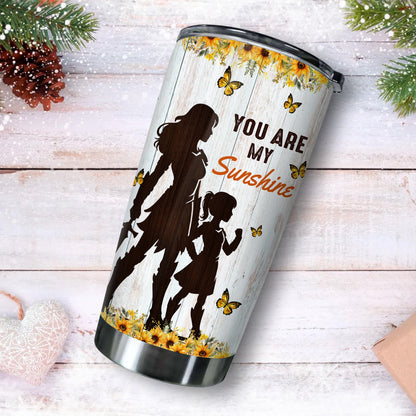 Personalized Mom-Daughter Warrior, Tree Mom And Daughter To My Daughter You Are My Sunshine Tumbler