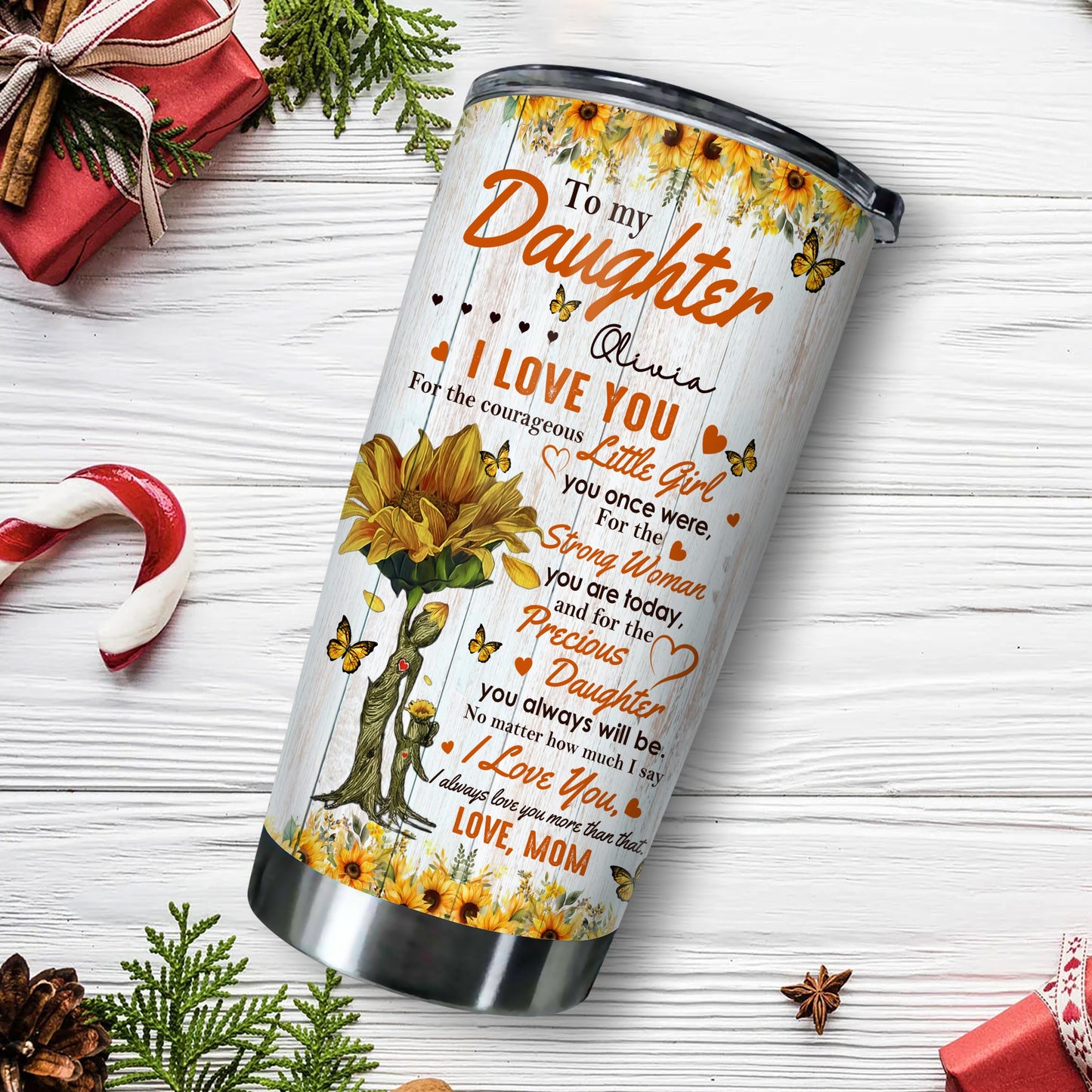 Personalized Mom-Daughter Warrior, Tree Mom And Daughter To My Daughter You Are My Sunshine Tumbler