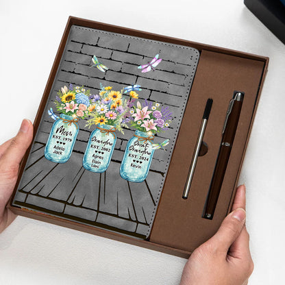 Personalized Mom Grandma And Great Grandma Flower Vase Notebook Set