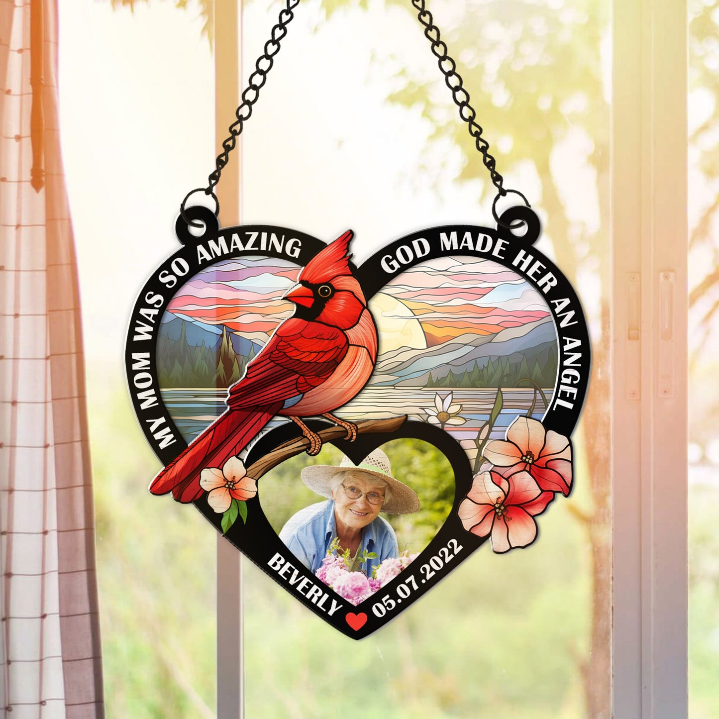 Personalized Mom Memorial, My Mom Was So Amazing, God Made Her an Angel Hanging Suncatcher Ornament