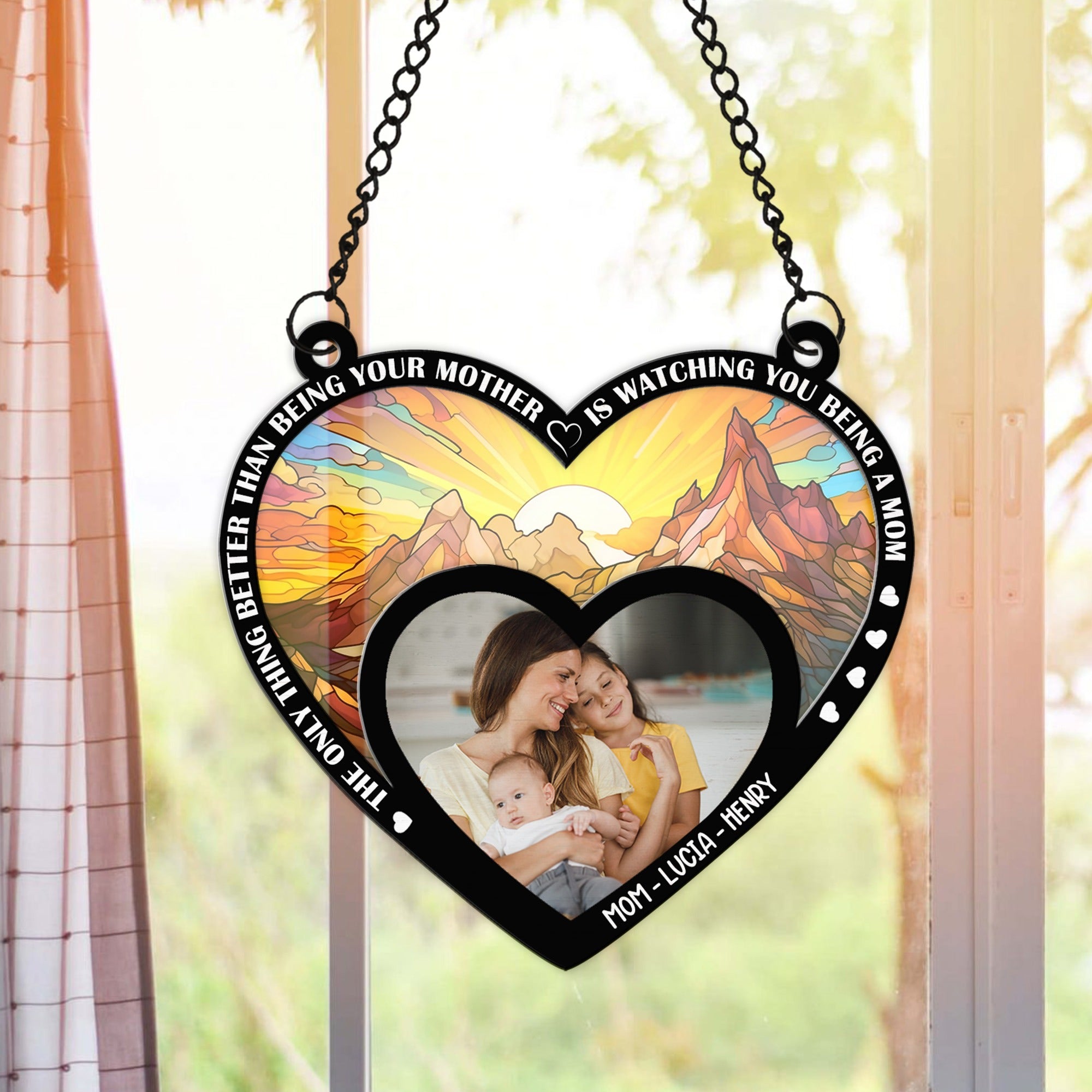 Personalized Mom Photo The Only Thing Better Than Being Your Mother Hanging Suncatcher Ornament