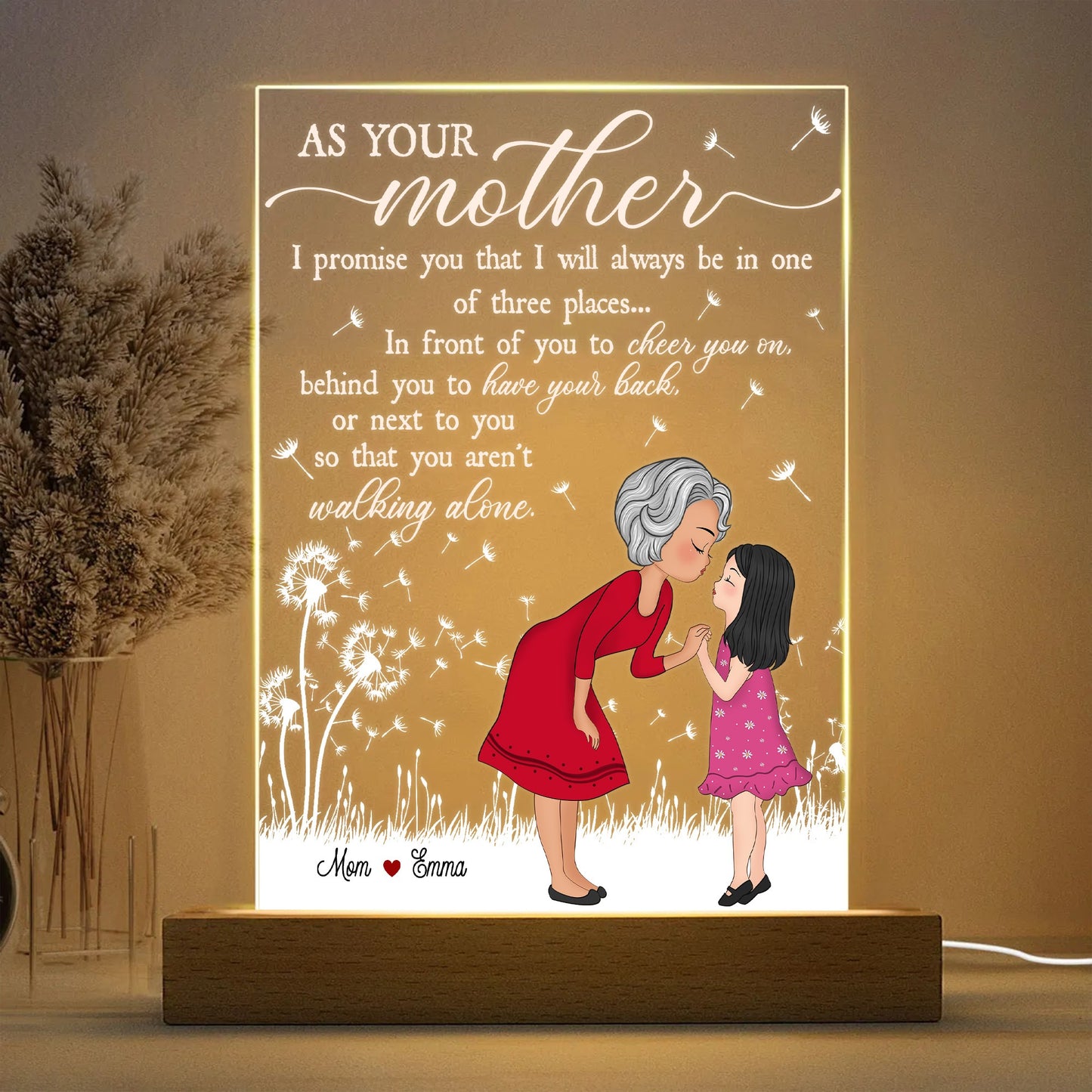 Personalized Mother-Daughter As Your Mother I Promise You Acrylic Plaque LED Light Night