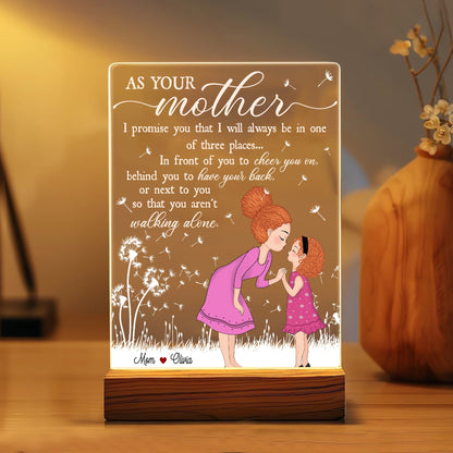 Personalized Mother-Daughter As Your Mother I Promise You Acrylic Plaque LED Light Night