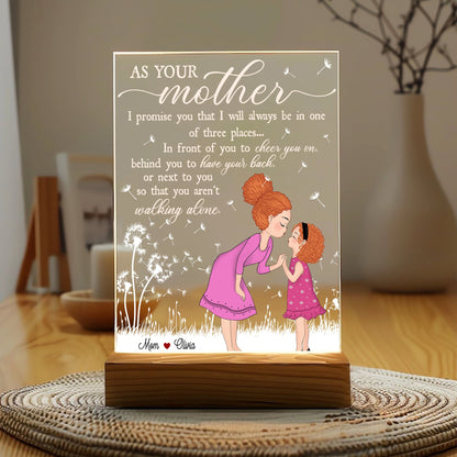 Personalized Mother-Daughter As Your Mother I Promise You Acrylic Plaque LED Light Night