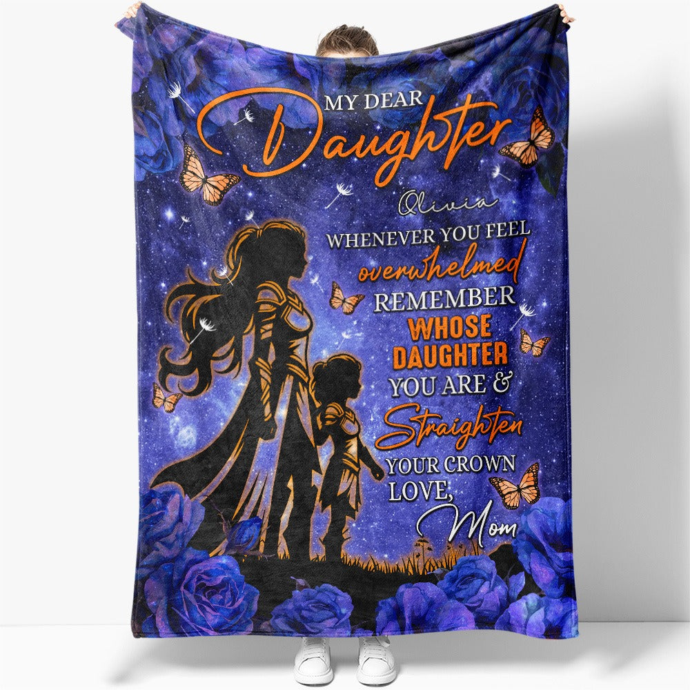 Personalized Mother-Daughter Warrior, My Dear Daughter Whenever You Feel Overwhelmed Blanket