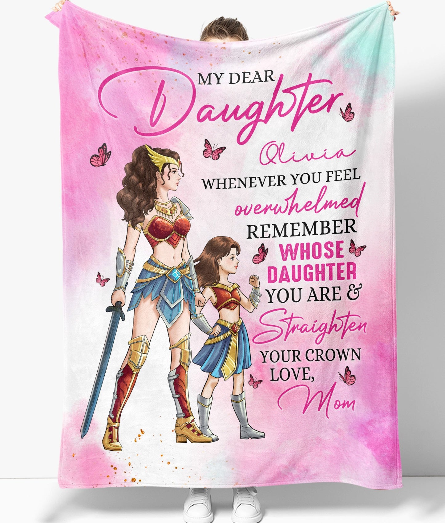 Personalized Mother And Daughter Warrior, My Dear Daughter Whenever You Feel Overwhelmed Blanket