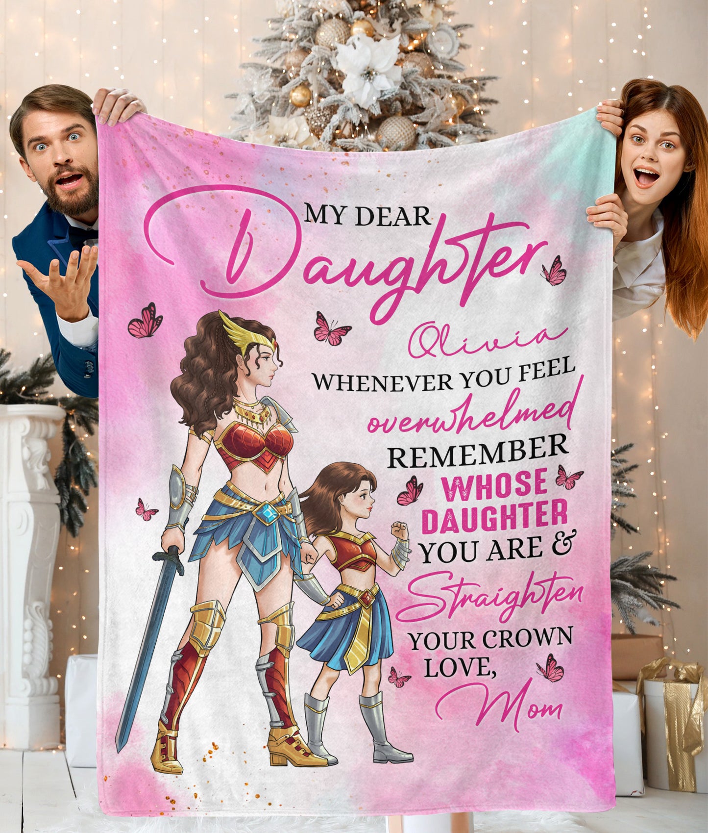Personalized Mother and Daughter Warriors My Dear Daughter Whenever You Feel Overwhelmed Blanket