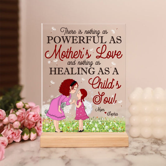 Personalized Mother and Daughter, There Is Nothing As Powerful As Mother's Love Acrylic Plaque