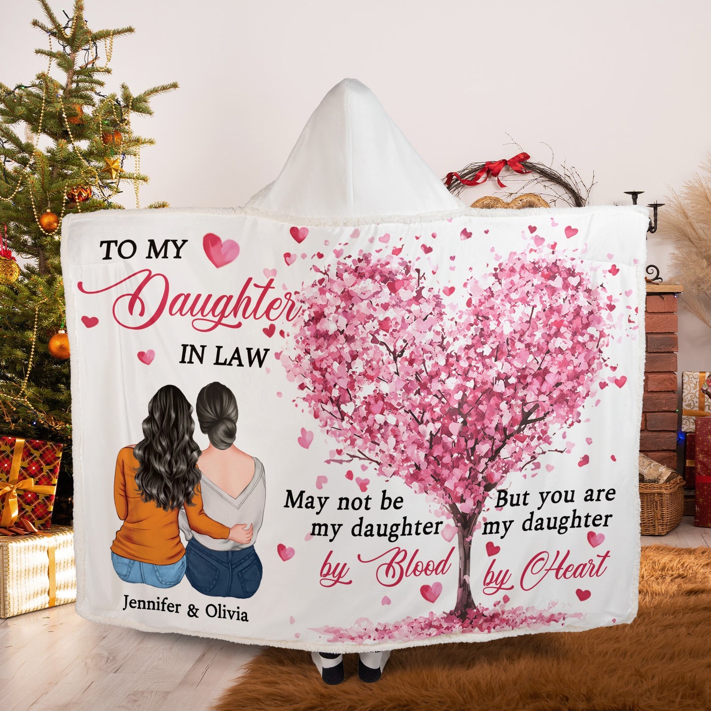 Personalized Mother to My Daughter in Law May Not Be My Daughter by Blood Hooded Blanket