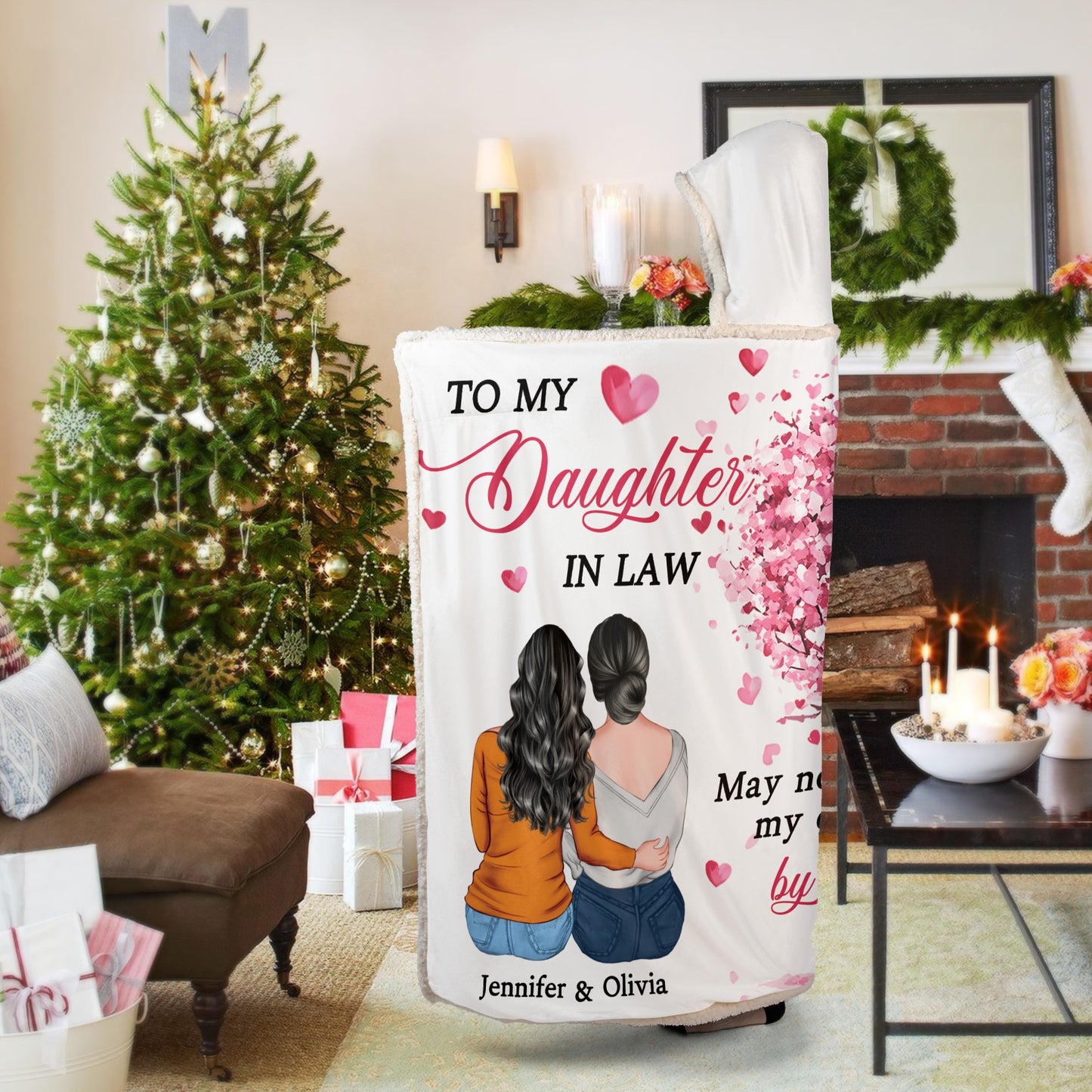 Personalized Mother to My Daughter in Law May Not Be My Daughter by Blood Hooded Blanket