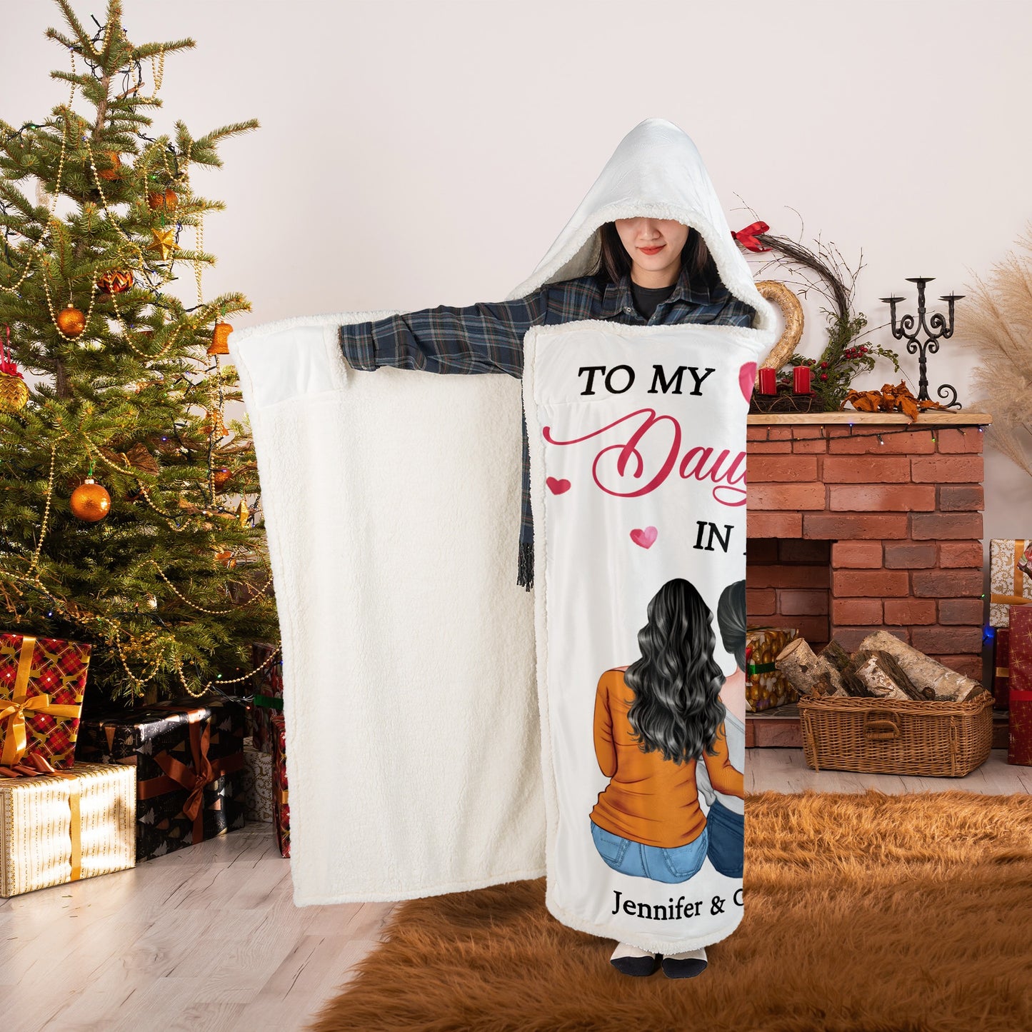 Personalized Mother to My Daughter in Law May Not Be My Daughter by Blood Hooded Blanket