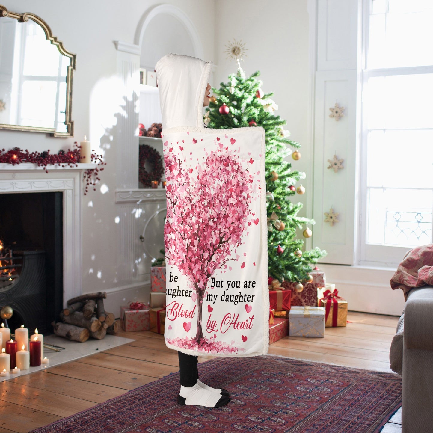 Personalized Mother to My Daughter in Law May Not Be My Daughter by Blood Hooded Blanket