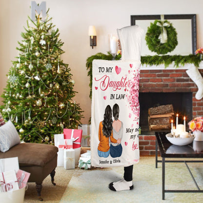 Personalized Mother to My Daughter in Law May Not Be My Daughter by Blood Hooded Blanket