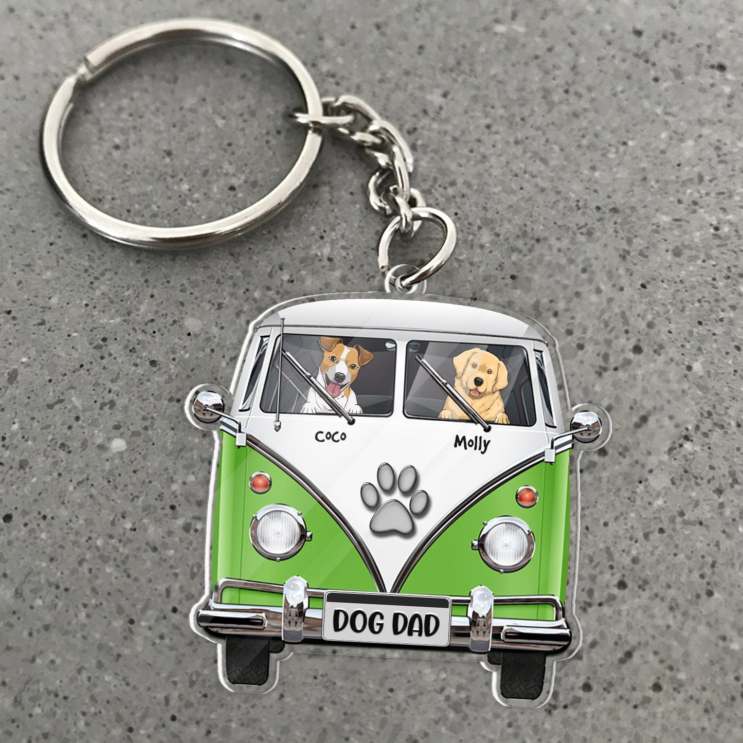 Personalized Dog Lover and Jeep Road Trip Acrylic Keychain