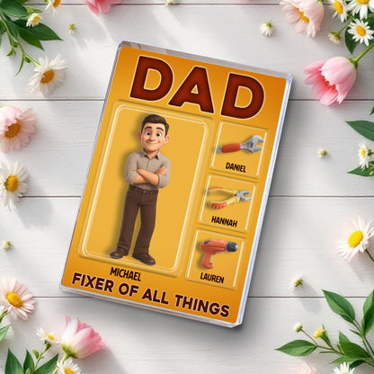 Personalized Photo Dad Fixer Of All Things, Fathers Day Gift Acrylic Block Plaque