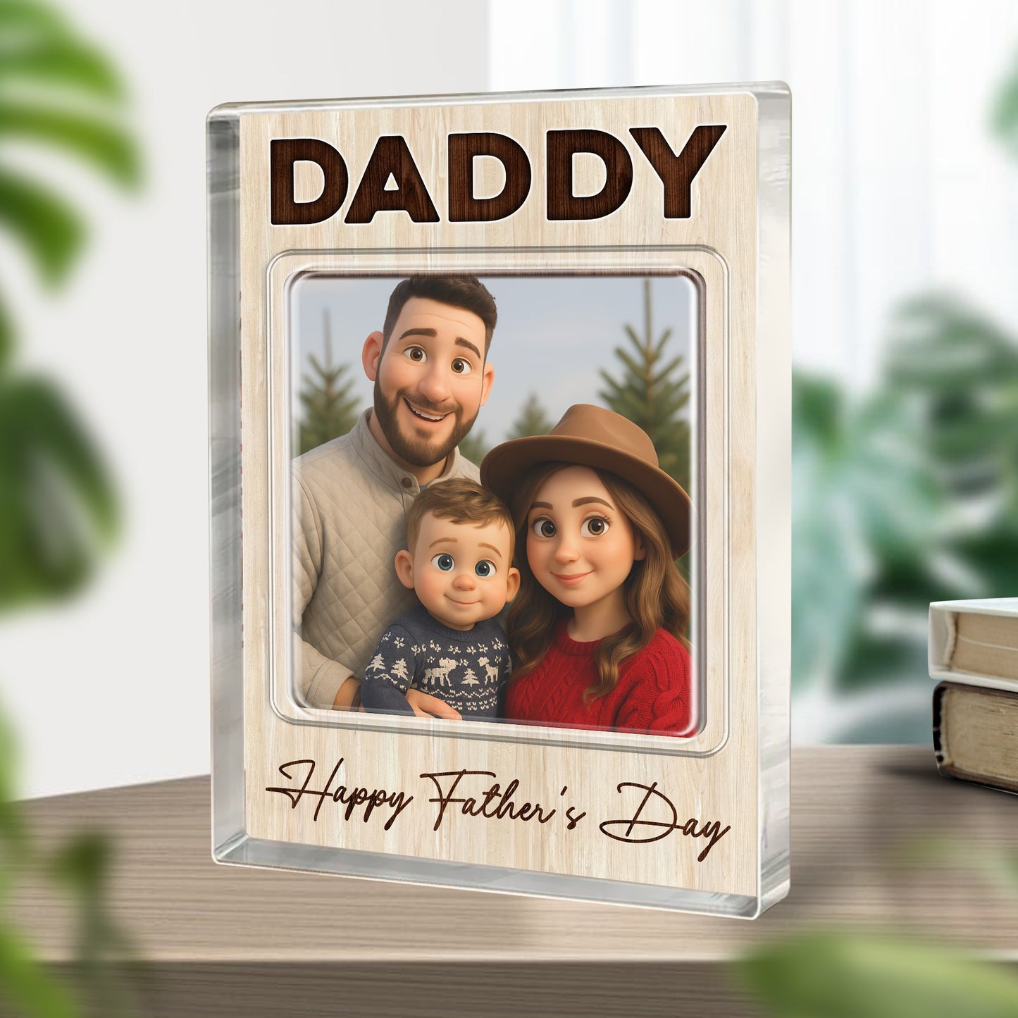 Personalized Photo Gift for Dad, Father's Day Gift with Picture Keepsake Acrylic Block Plaque