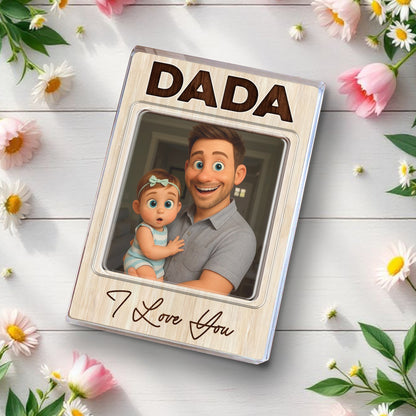 Personalized Photo Gift for Dad, Father's Day Gift with Picture Keepsake Acrylic Block Plaque