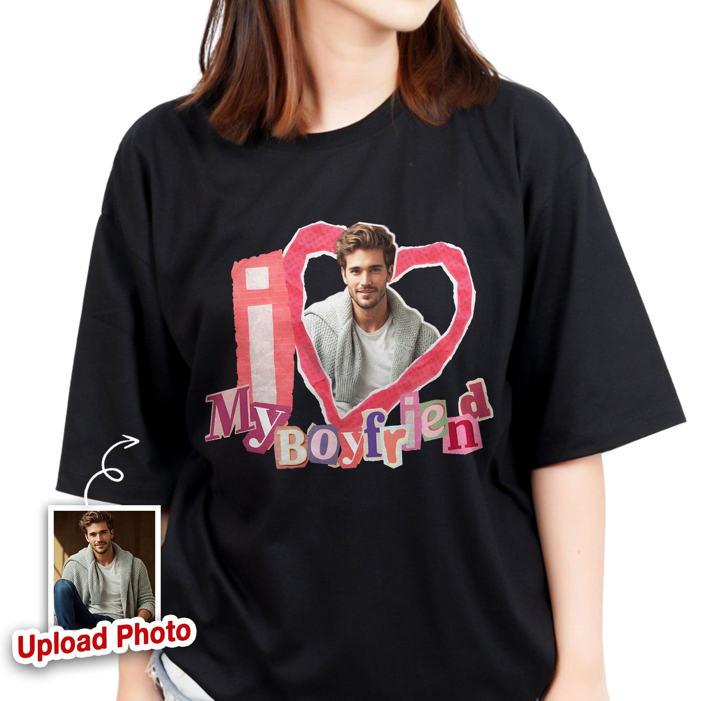 Personalized Photo I Love My Boyfriend T-Shirt