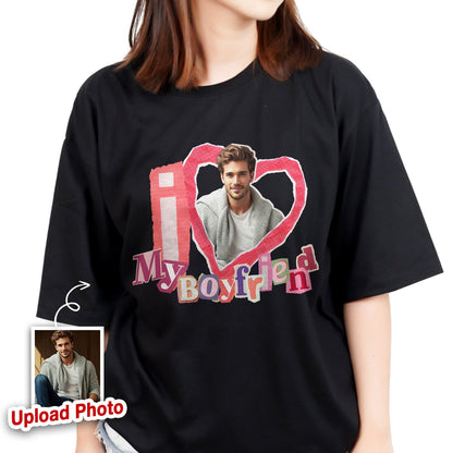 Personalized Photo I Love My Boyfriend T-Shirt
