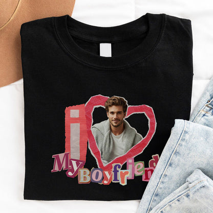 Personalized Photo I Love My Boyfriend T-Shirt