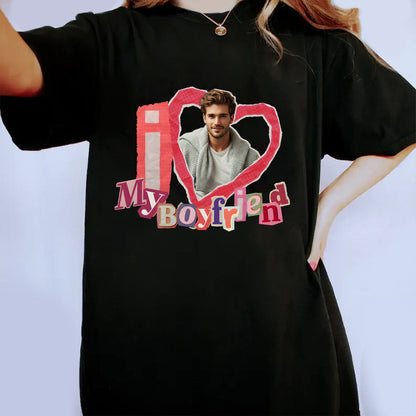 Personalized Photo I Love My Boyfriend T-Shirt