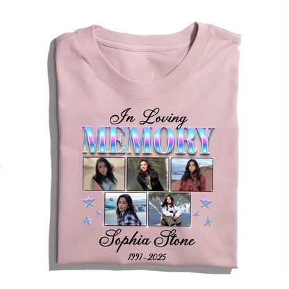 Personalized Photo In Loving Memory T-Shirt, Sympathy Gift for Loss of a Loved One T-Shirt