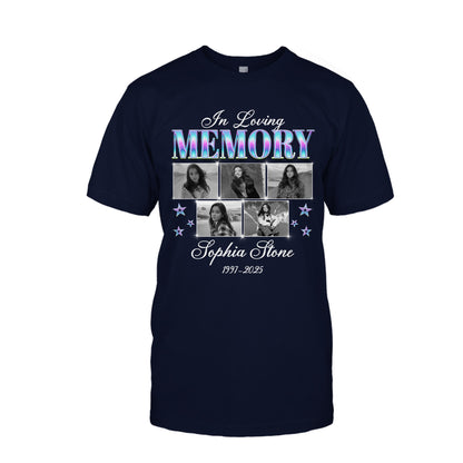 Personalized Photo In Loving Memory T-Shirt, Sympathy Gift for Loss of a Loved One T-Shirt