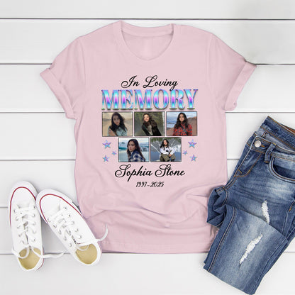 Personalized Photo In Loving Memory T-Shirt, Sympathy Gift for Loss of a Loved One T-Shirt