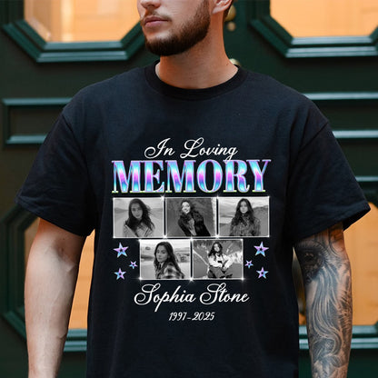 Personalized Photo In Loving Memory T-Shirt, Sympathy Gift for Loss of a Loved One T-Shirt