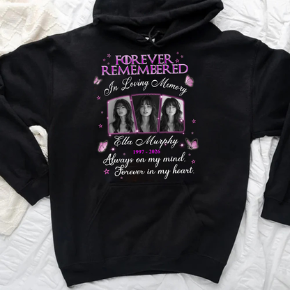 Personalized Photo Memorial Forever Remembered In Loving Memory Hoodie