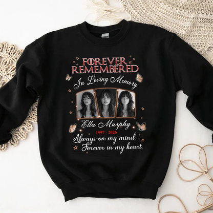 Personalized Photo Memorial Forever Remembered In Loving Memory Sweatshirt