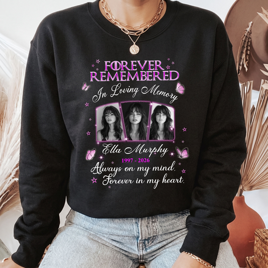Personalized Photo Memorial Forever Remembered In Loving Memory Sweatshirt