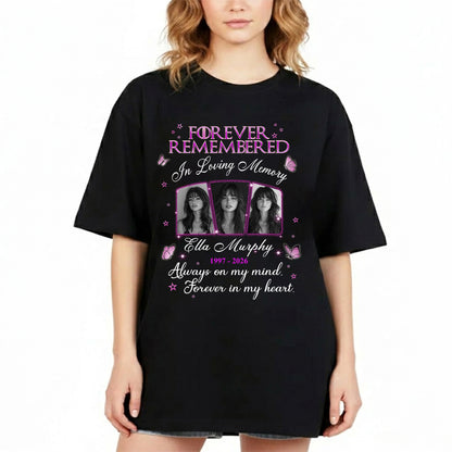 Personalized Photo Memorial Forever Remembered In Loving Memory T-Shirt