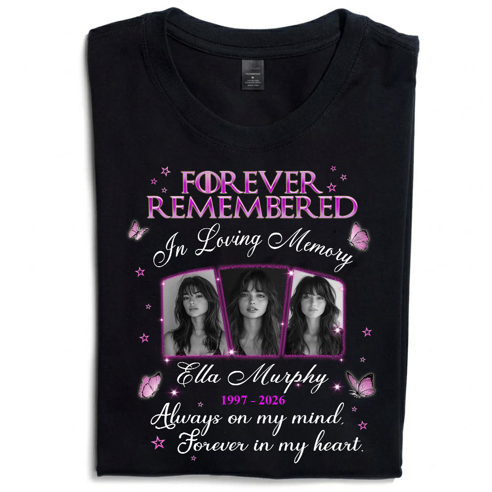Personalized Photo Memorial Forever Remembered In Loving Memory T-Shirt
