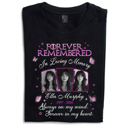 Personalized Photo Memorial Forever Remembered In Loving Memory T-Shirt