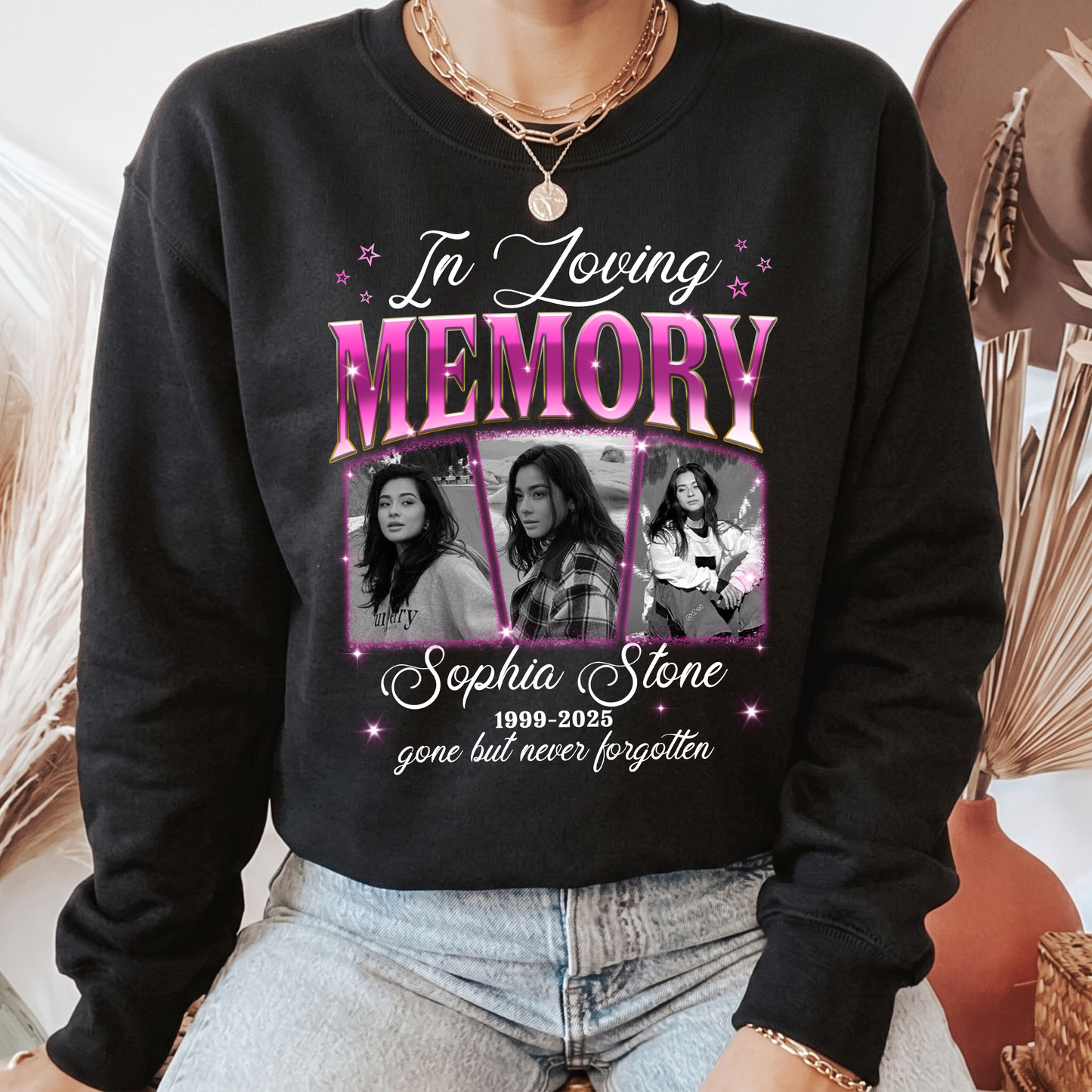 Personalized Photo Memorial In Loving Memory Sympathy Gift Loss Of Loved One Sweatshirt